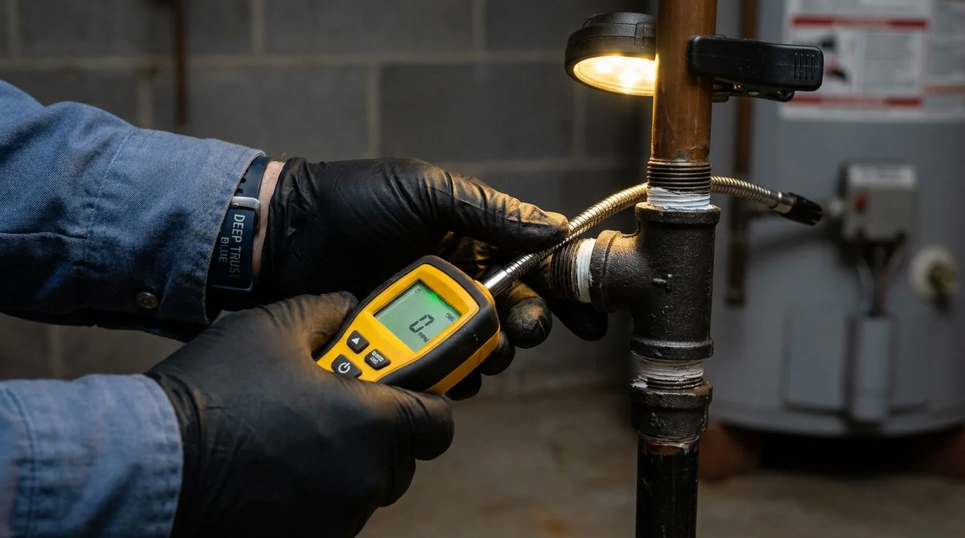 Gas leak detection with electronic sniffer by Johns Plumbing LLC in Rock Springs