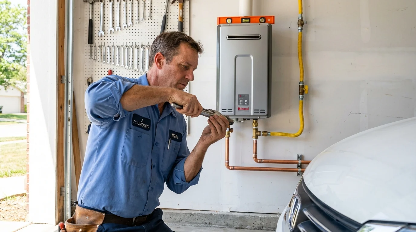 Tankless water heater installation by a Johns Plumbing LLC plumber in Rock Springs
